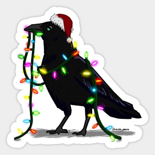 Christmas Crow Sticker